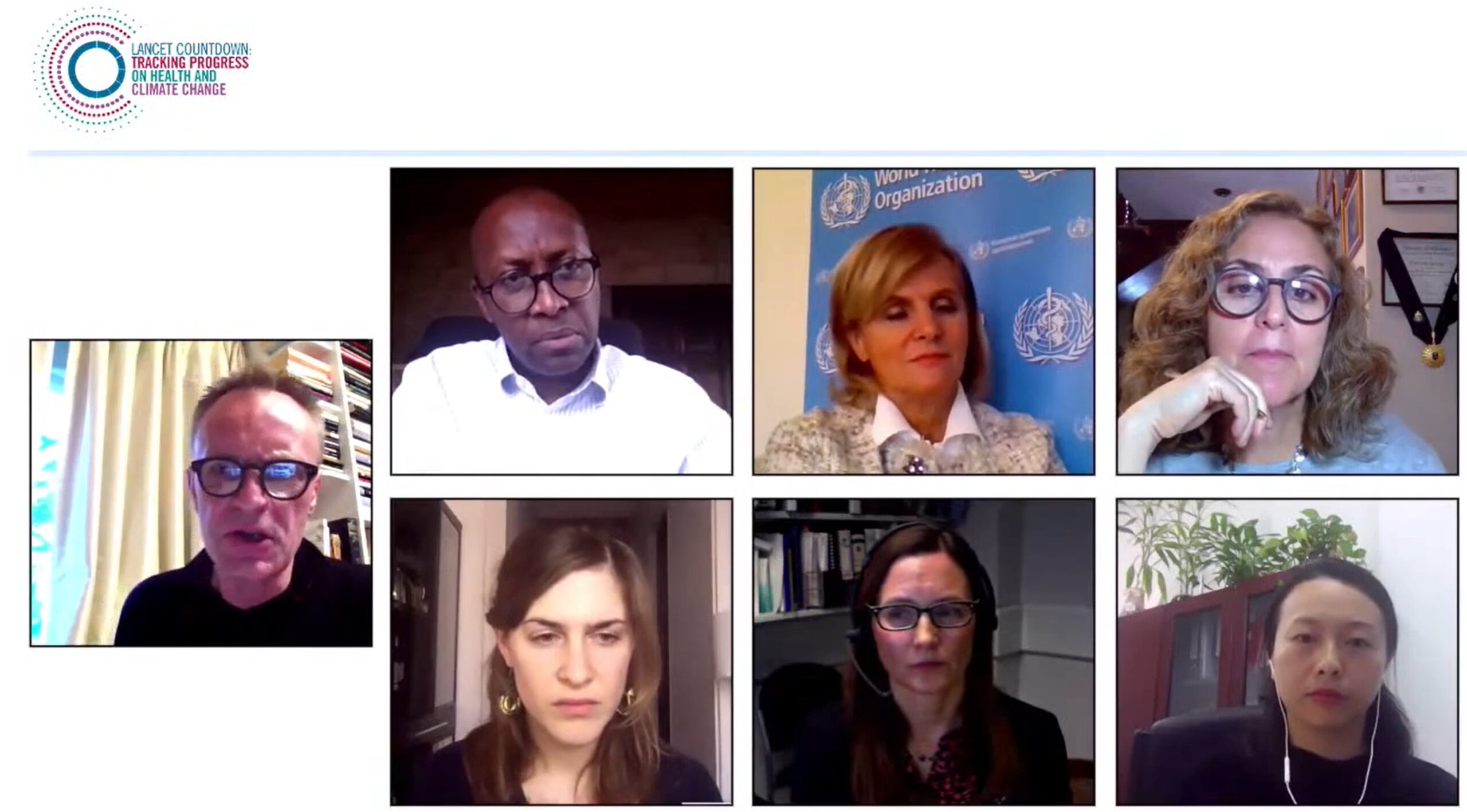 Screenshot of a virtual meeting with seven participants in a grid layout